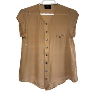 RACHEL Comey Button Front Silk Shirt size 6